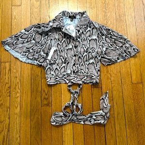 AFRM Jasper Snakeskin crop top